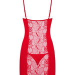 The Heartina red embroidered chemise with adjustable straps
