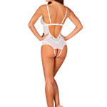 The Heavenlly white crotchless teddy seen from another angle