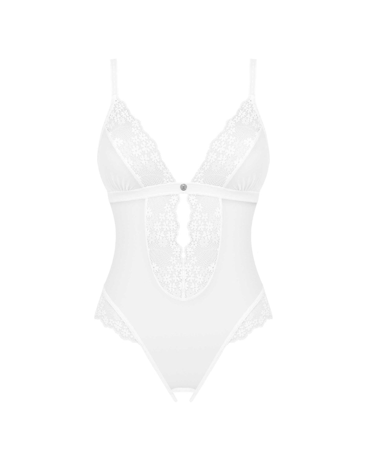 The Heavenlly white crotchless teddy, seen from a different angle