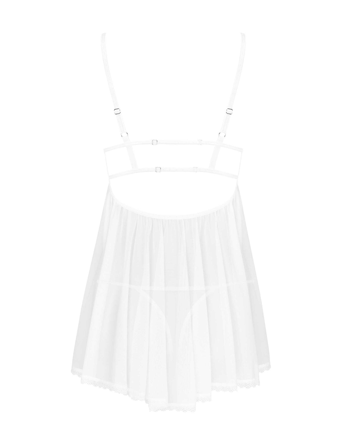 The Heavenlly white floral lace babydoll, seen from a different angle
