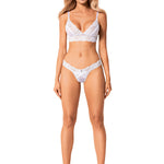 The Heavenlly white lace bra and thong set with a shimmering pendant