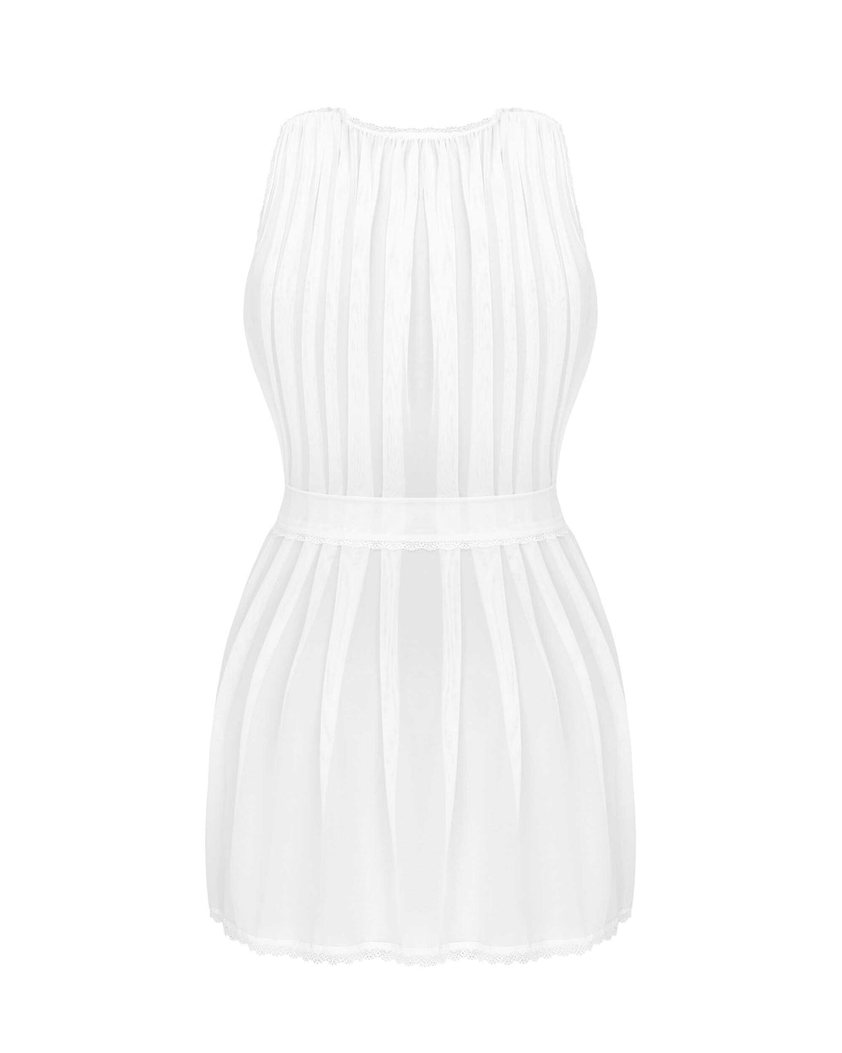 The Heavenlly white mesh peignoir, shown in an alternate image