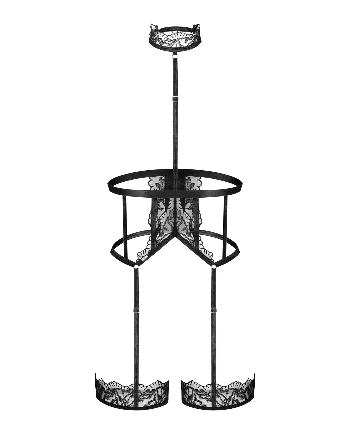 The Hersis black elastic harness seen from another angle
