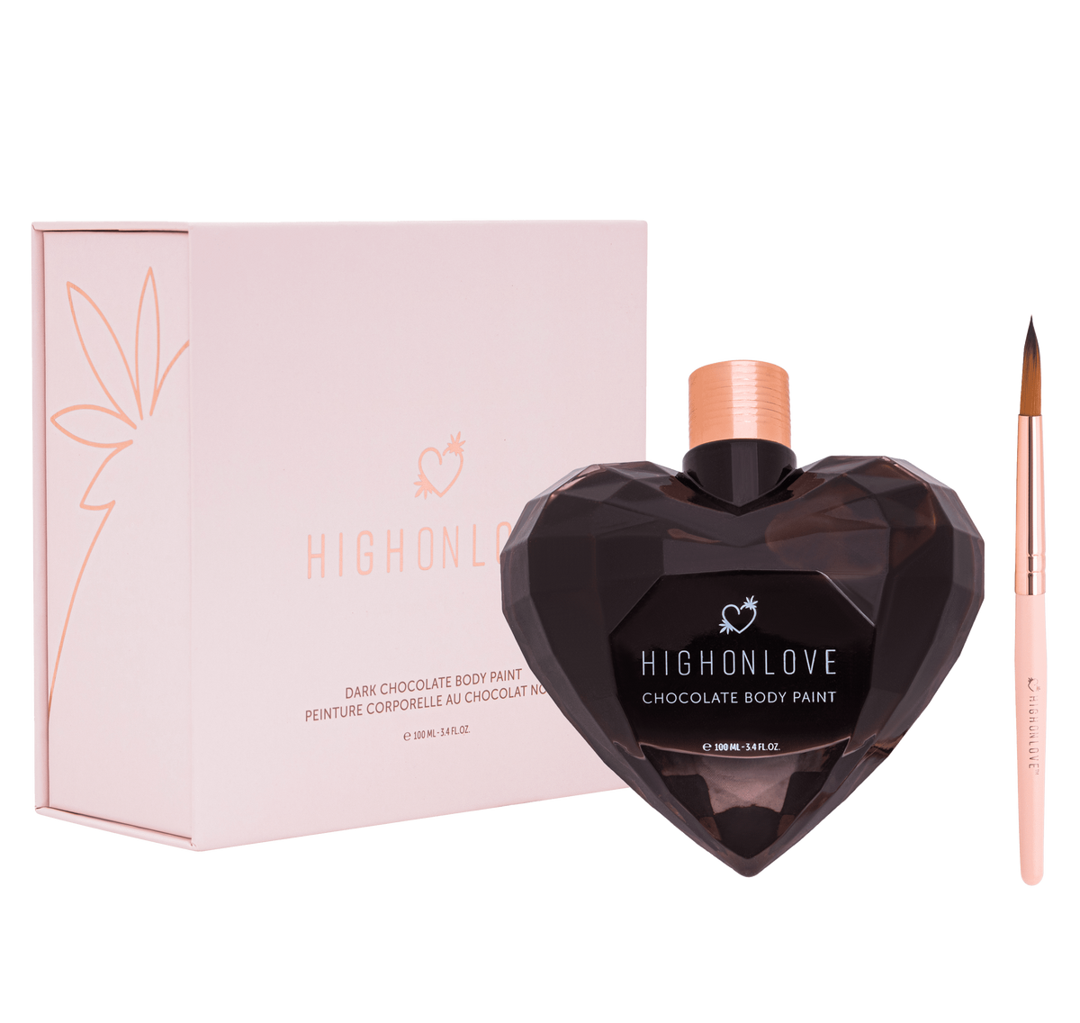 Vegan dark chocolate edible body paint by High On Love