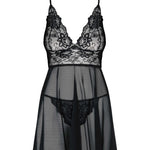 The Idillia Imperia black lace babydoll seen from another angle