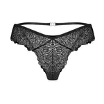 The Iliosa black Brazilian lace panties, shown in an alternate image
