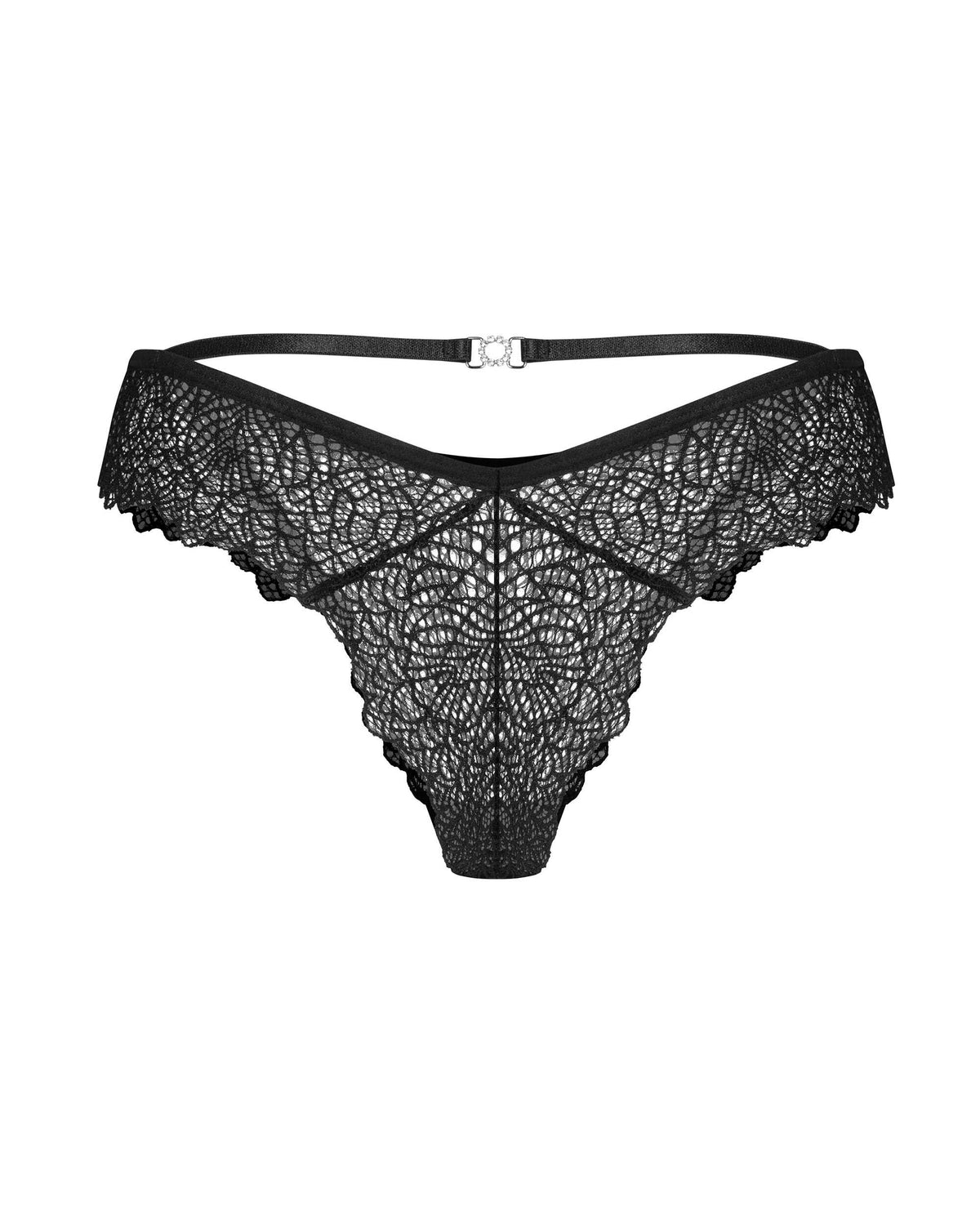 The Iliosa black Brazilian lace panties, shown in an alternate image