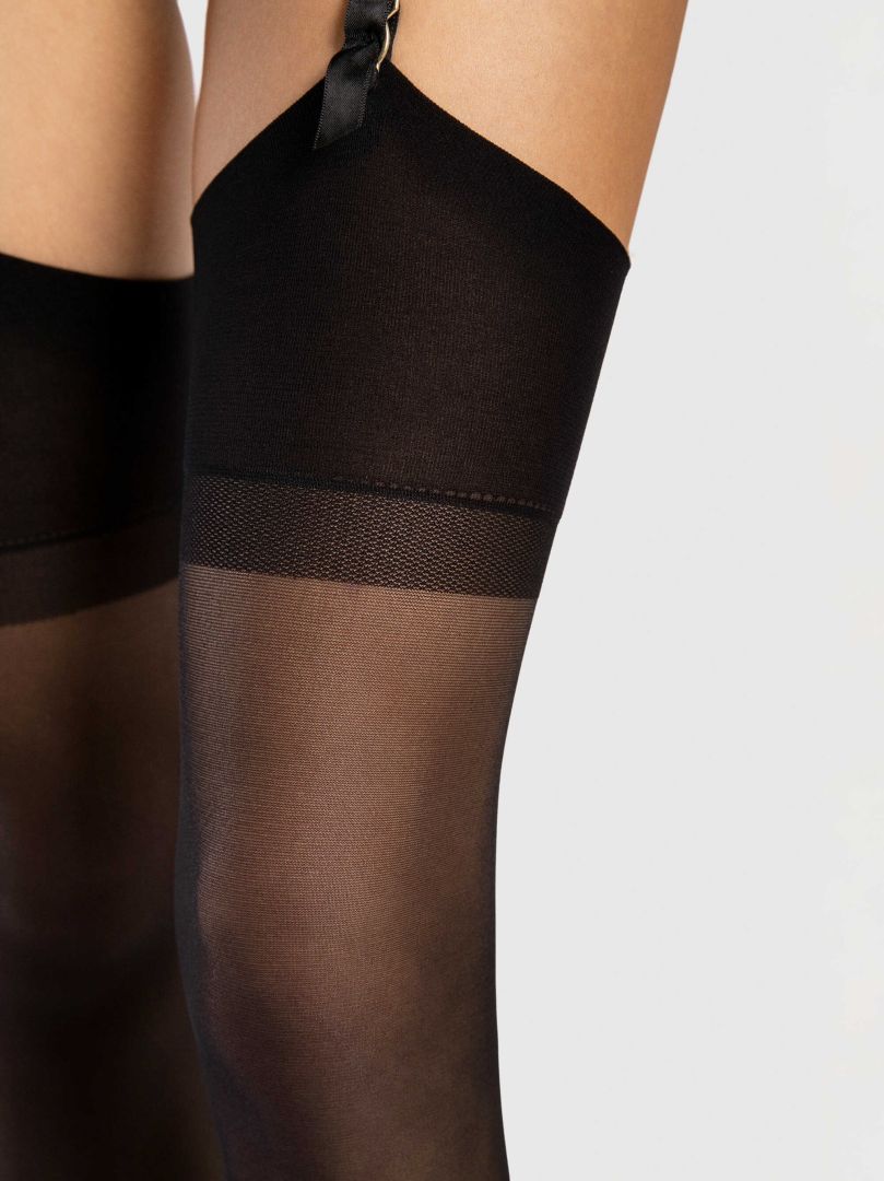 Alternate view of the Infini black 15 denier hold-up stockings