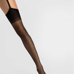 Infini black 15 denier hold-up stockings with a polyamide and elastane blend