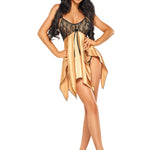 The Julieta gold satin and lace chemise with matching satin panties