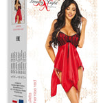 A further look at the Julieta red satin and lace chemise
