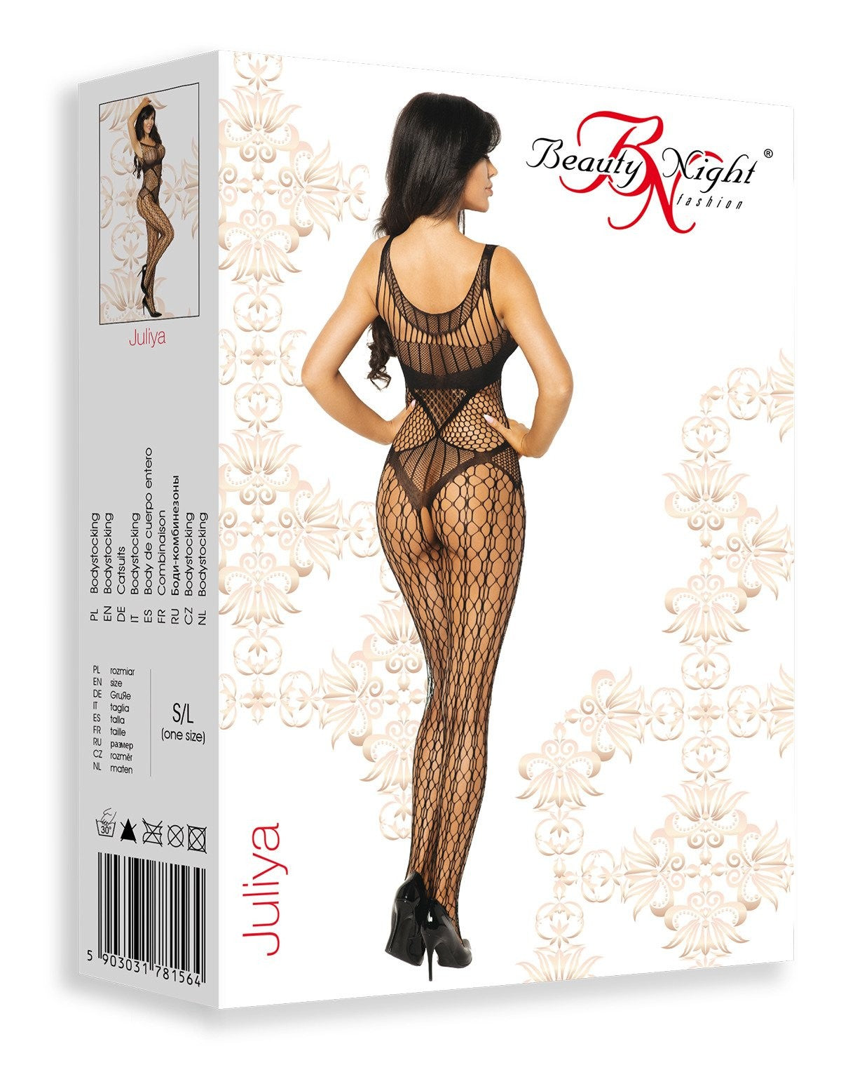 The Juliya black bodystocking seen from another angle