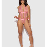 Alternate view of the rose lace drop-off teddy