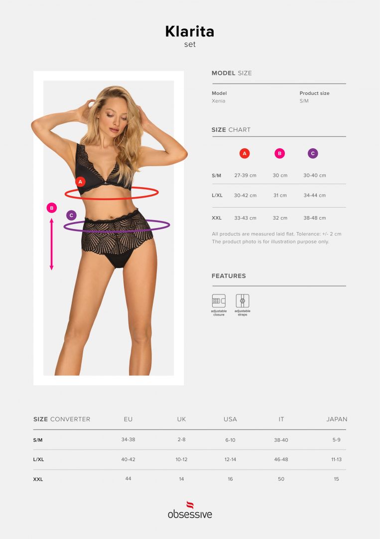The Klarita black satin bra and briefs set in an additional gallery image