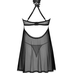 The Latinesa black babydoll and thong, seen from a different angle