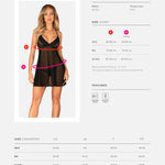 A supplementary image of the Latinesa black babydoll and thong