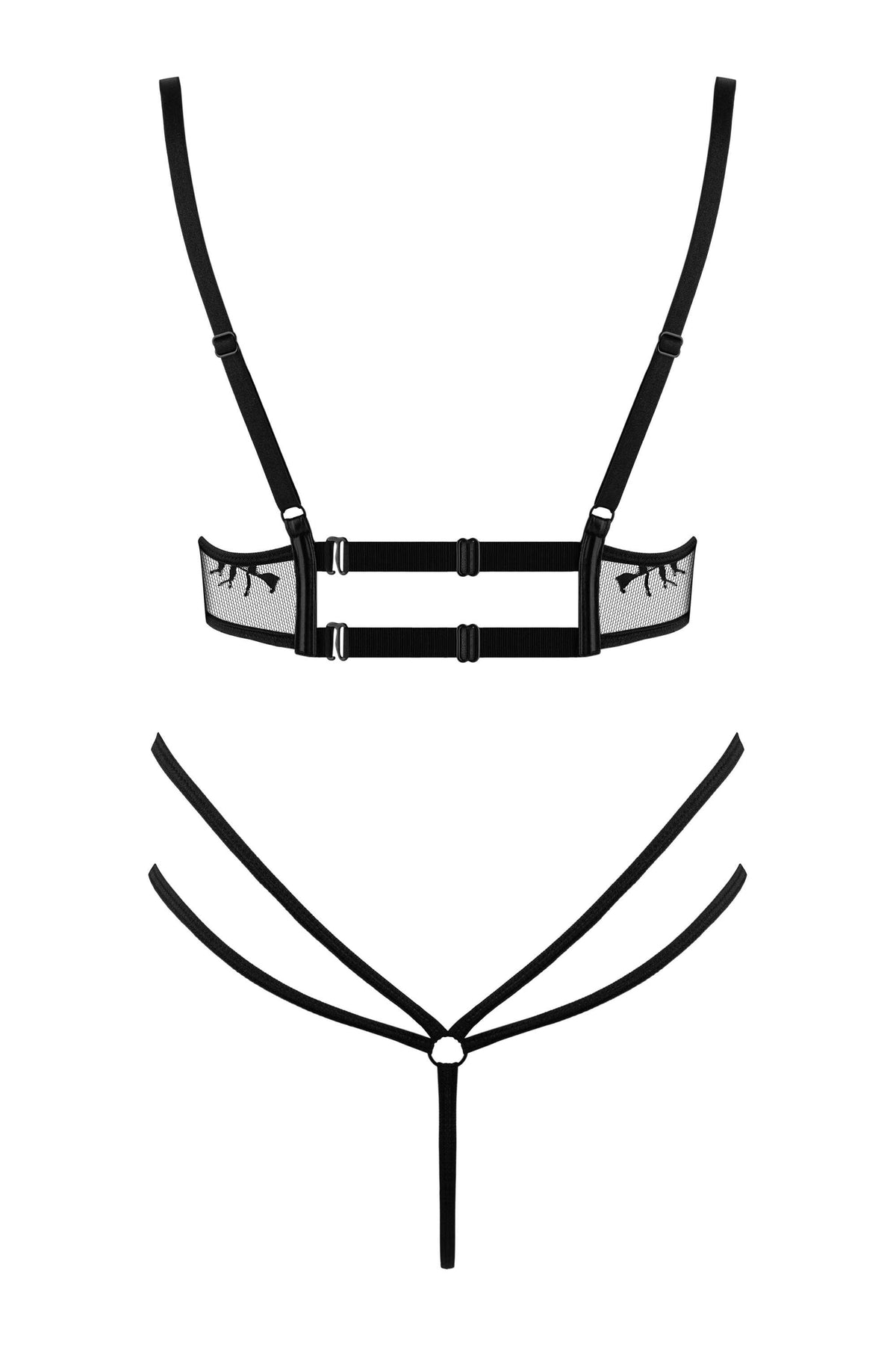 An additional view of the Leonela black teddy