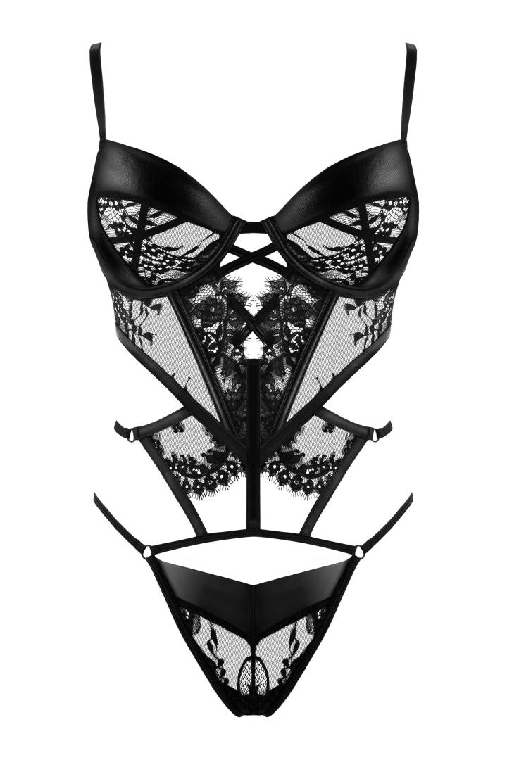 The Leonela black teddy seen from another angle