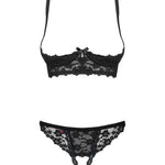 An additional view of the Letica black cupless lace set