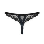 A further look at the Letica black flowery lace crotchless thong