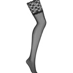 An additional view of the Letica black lace stockings