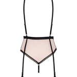 An additional view of the Lilines pink and black lace teddy
