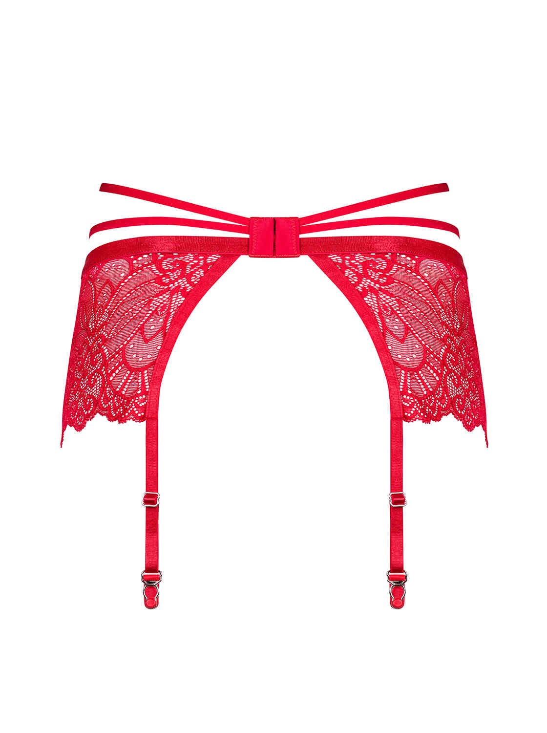 The Loventy red lace garter belt from yet another viewpoint