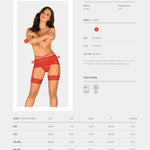 A closer study of the Loventy red lace garter belt styling