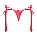 One more view of the Lovlea red lace ribbon thong