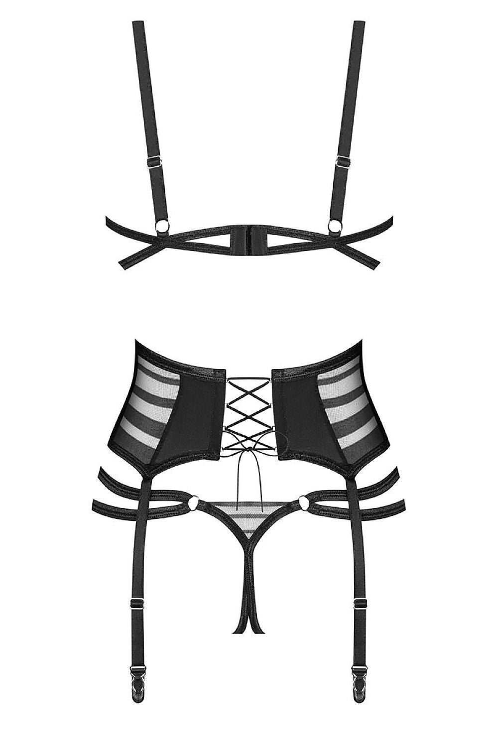 An additional view of the Lune Bellis three-piece mesh set