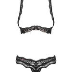 A further look at the Luvae black cupless bra and thong set