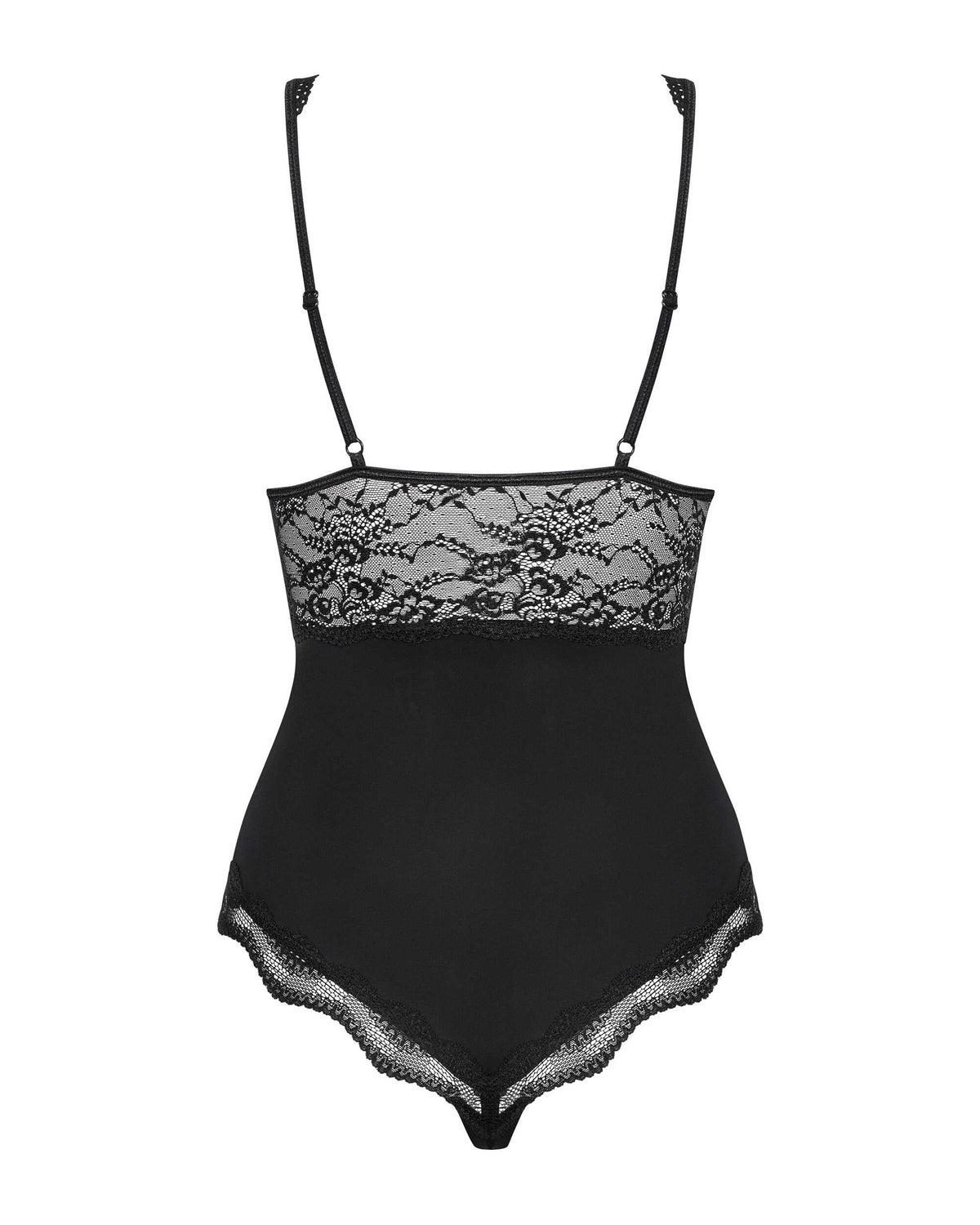 An additional view of the Luvae black lace teddy