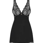 The Luvae black underwired babydoll, featuring a matching thong