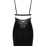 The Maderris black chemise and thong, seen from a different angle