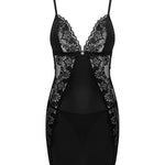A further look at the Maderris black chemise and thong