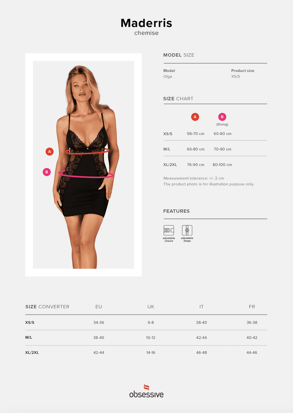One more view of the Maderris black chemise and thong