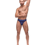 Diamond Mesh navy blue sheer stretch mesh men's bong thong by Male Power
