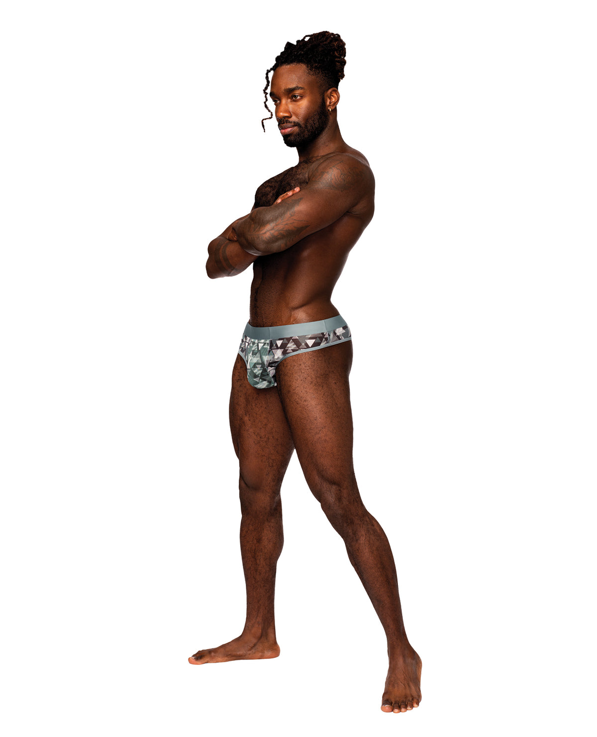 Sheer Prints black and white optical print mesh men's thong by Male Power