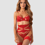 One more view of the Matildea red lace crotchless set