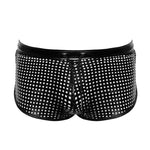 A further look at the Mayhem black perforated wetlook briefs
