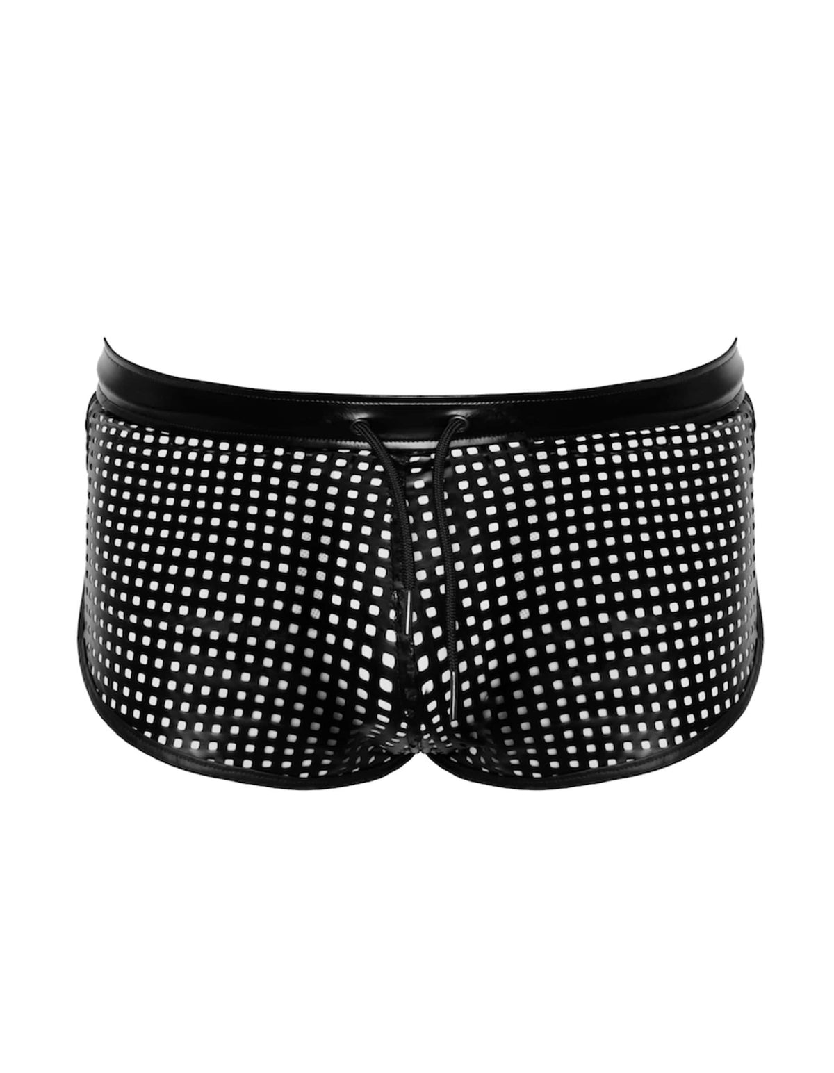 A further look at the Mayhem black perforated wetlook briefs