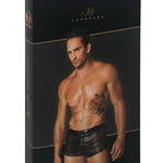 One more view of the Mayhem black perforated wetlook briefs