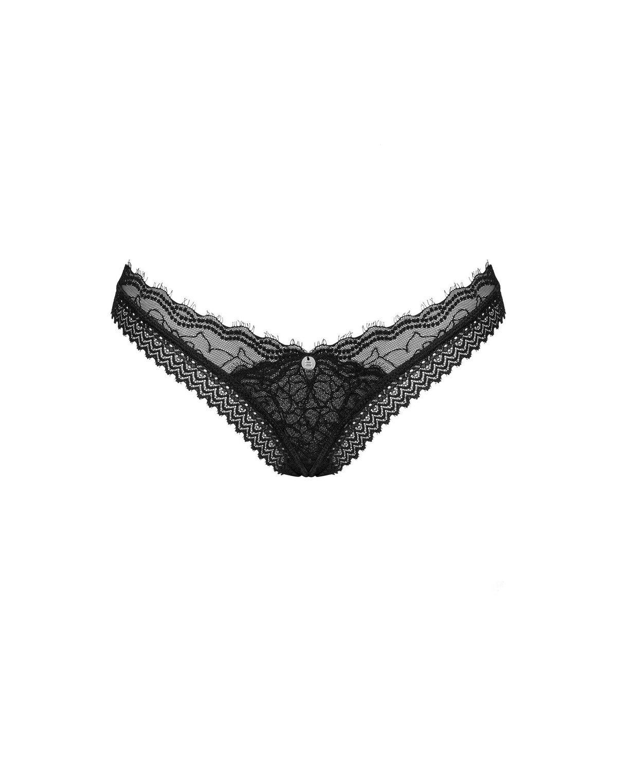 A supplementary image of the Medilla black eyelash lace thong
