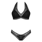 A further look at the Medilla black lace bra and thong set