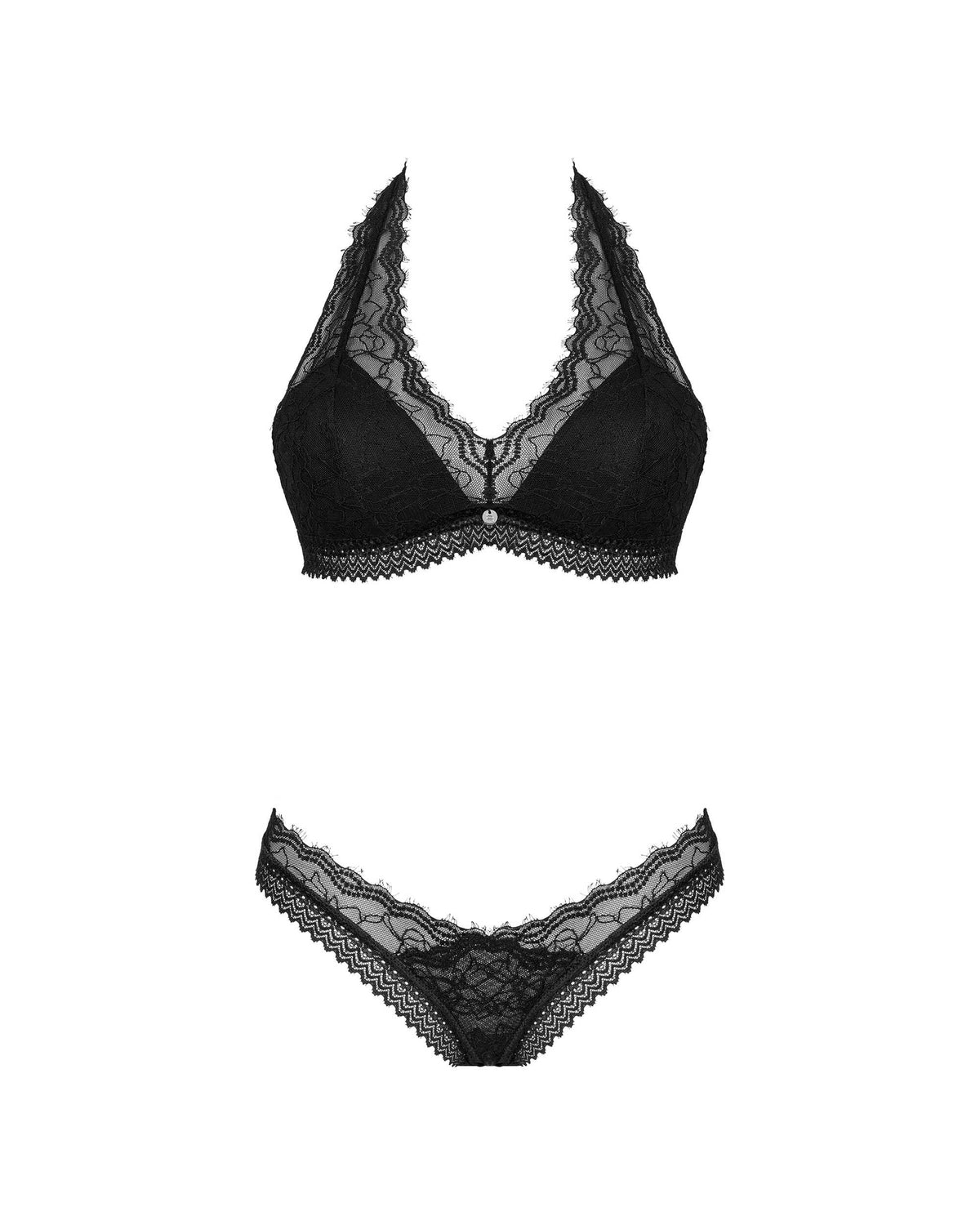 A further look at the Medilla black lace bra and thong set