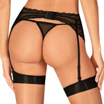 The Medilla black lace garter belt seen from another angle