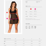 The Medilla black translucent babydoll and thong, shown in an alternate image