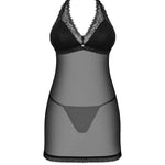 The Medilla black translucent babydoll and thong, seen from a different angle