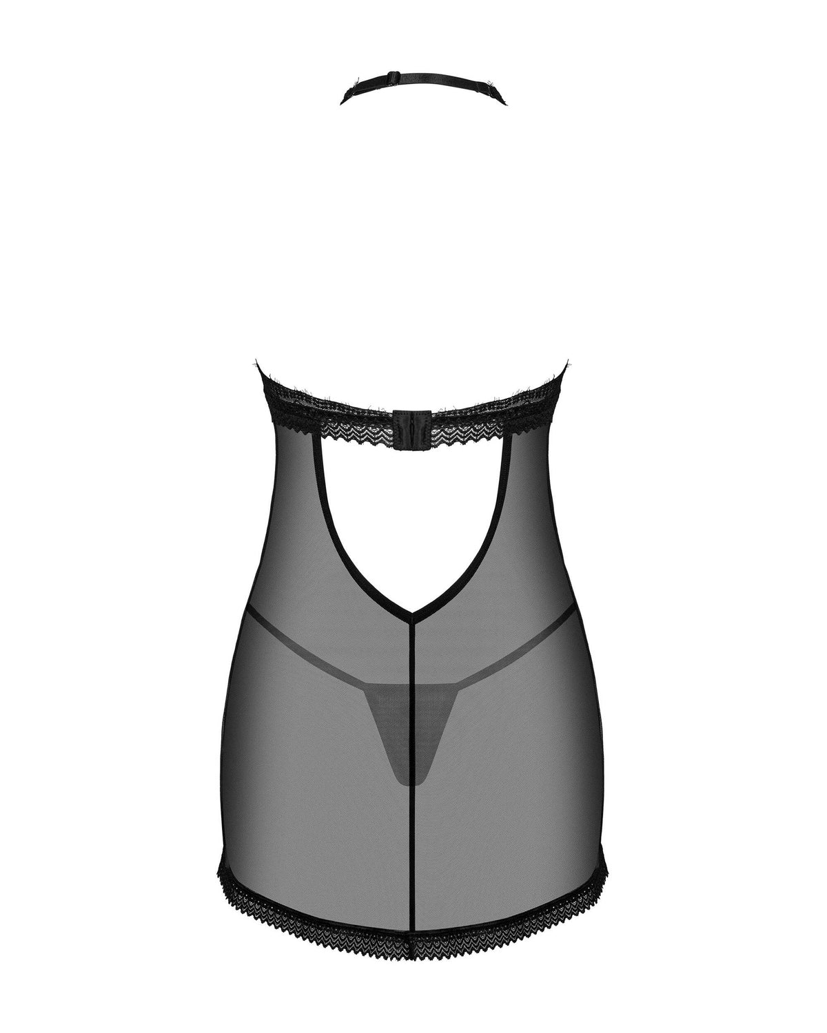 One more view of the Medilla black translucent babydoll and thong