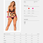 One more view of the Megies black and red geometric strap teddy